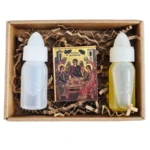 Σὲτ ἁγιασμοῦ,εικόνα Ἁγίας Τριάδος καὶ λαδάκι