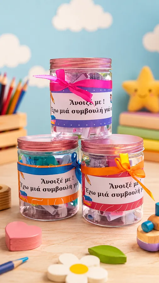 Βαζάκι σοφίας για το σχολείο «Άνοιξέ με! Έχω μια συμβουλή για σένα»