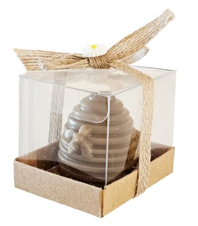 Καθαρο κερί σε σχήμα αυγού με μελισσούλες