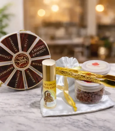 Σετ με θυμίαμα, μύρο και λαβίδα