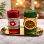 Σετ χειροποίητων κεριών από γνήσια κηρήθρα