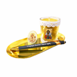 Σετ κεράκι προσευχής, εικόνα Παναγίας και στυλό