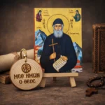 Εικόνα Αγίου Παϊσίου και Ξυλαράκι “Μεθ’ ἡμῶν ὁ Θεὸς”