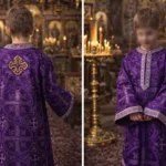 Παιδική διακονική στολή πένθιμη μωβ 2