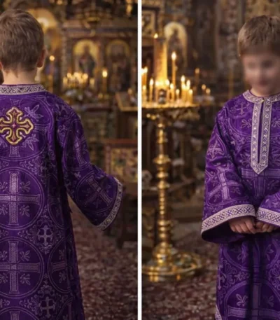 Παιδική διακονική στολή πένθιμη μωβ 2