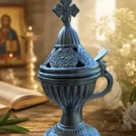 Μεταλλικό Θυμιατό Χειρός Ασημί μικρό
