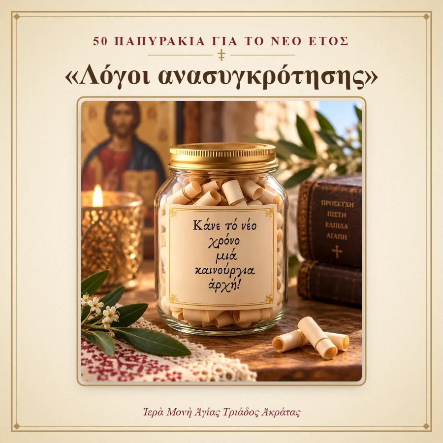 50 μικρά παπυράκια με λόγους ανασυγκρότησης για το νέο έτος – Ιερά Μονή Αγίας Τριάδος Ακράτας