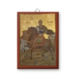 Εἰκόνα Ἁγίου Μηνᾶ ἔφιππου – ξύλινη εἰκόνα μὲ κρεμαστάρι