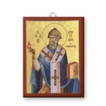 Εἰκόνα Ἁγίου Σπυρίδωνος τοῦ Θαυματουργοῦ – ξύλινη εἰκόνα μὲ κρεμαστάρι
