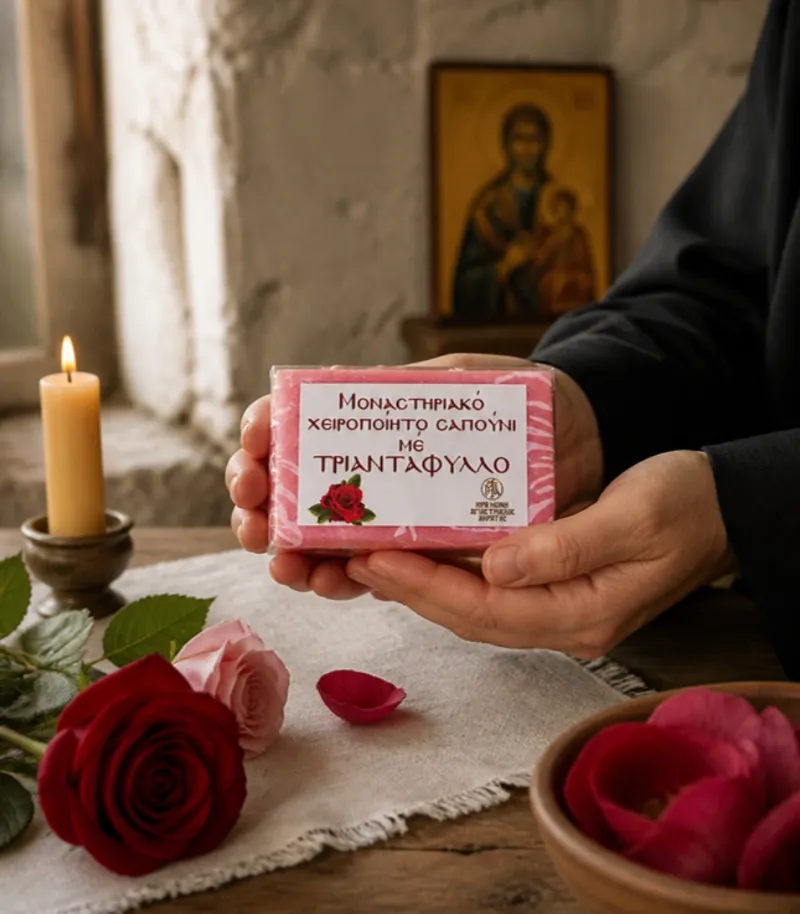 Σαπούνι με τριαντάφυλλο – Ἱερὰ Μονὴ Ἁγίας Τριάδος Ἀκράτας