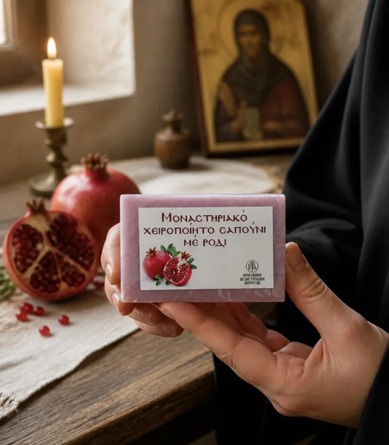Σαπούνι με ρόδι – Ἱερὰ Μονὴ Ἁγίας Τριάδος Ἀκράτας
