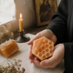 Πολυγωνικό σαπούνι με σχέδιο κηρήθρας και μέλισσας – Ἱερὰ Μονὴ Ἁγίας Τριάδος Ἀκράτας