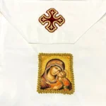 Θήκη προσφόρου λευκή με εικόνα Παναγίας